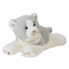 Grey & White Cat Lying 25cm